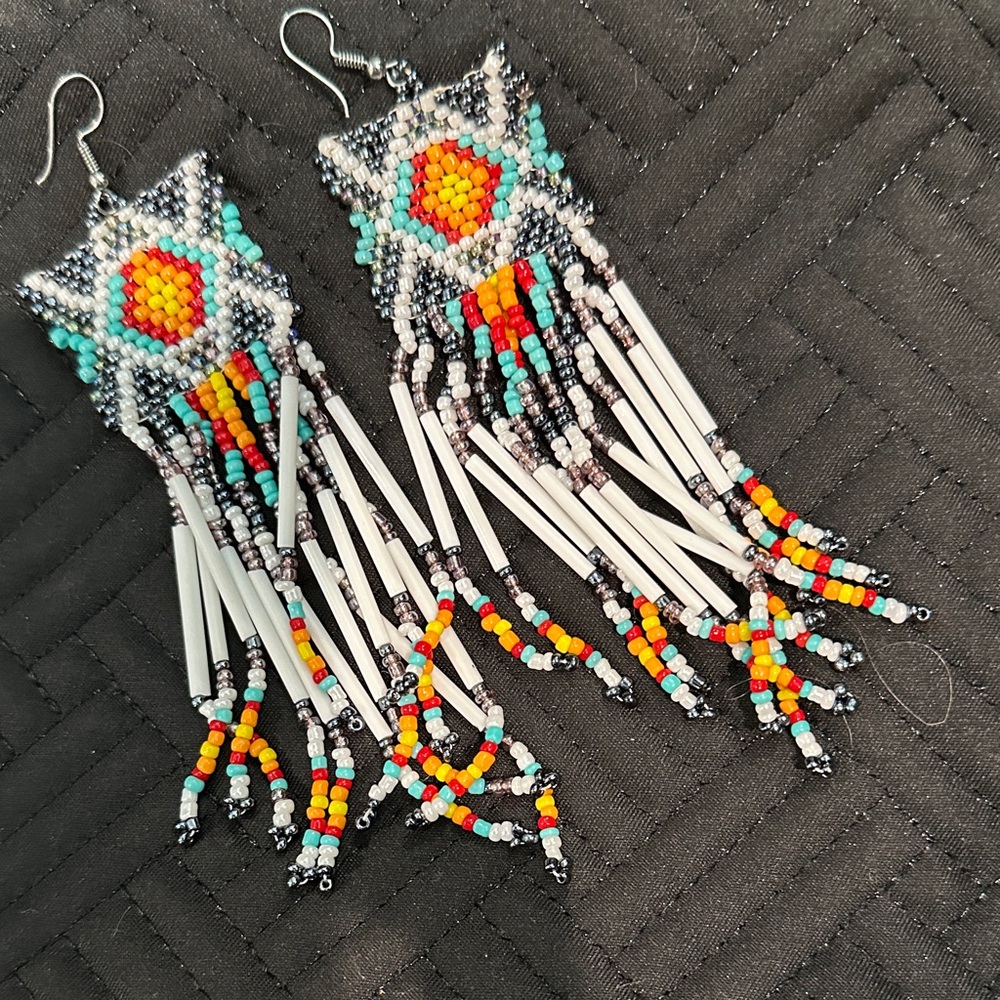 Colorful Beaded Dangle Earrings